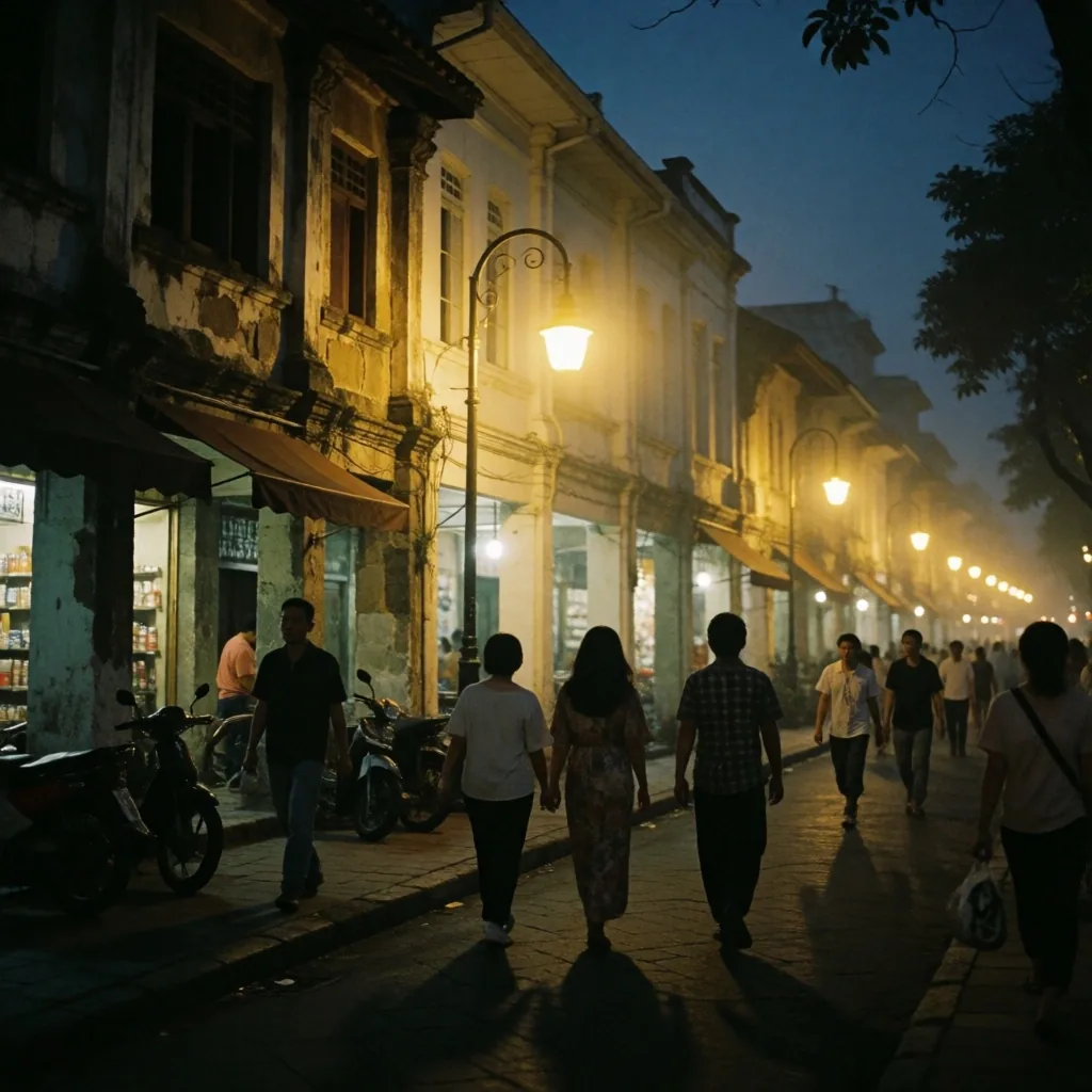 Malioboro Street in Yogyakarta at dusk