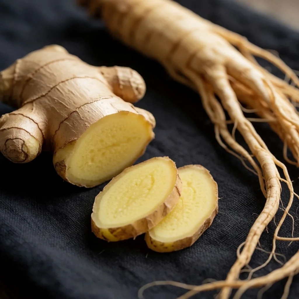 Indonesian botanical roots and ginseng arranged as an archival specimen