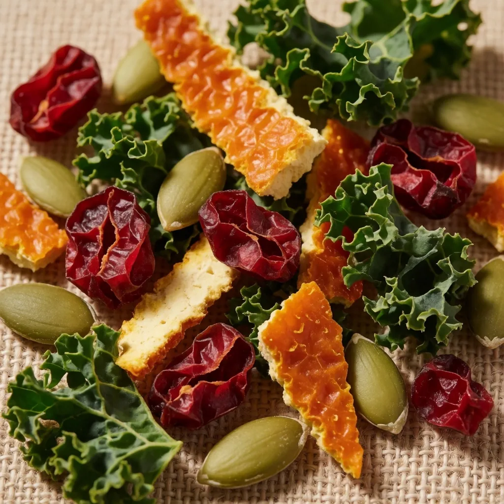 Whole-food supplement ingredients on canvas surface